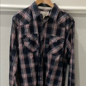 Casual Blue and Red Button Down Shirt XL gently warn